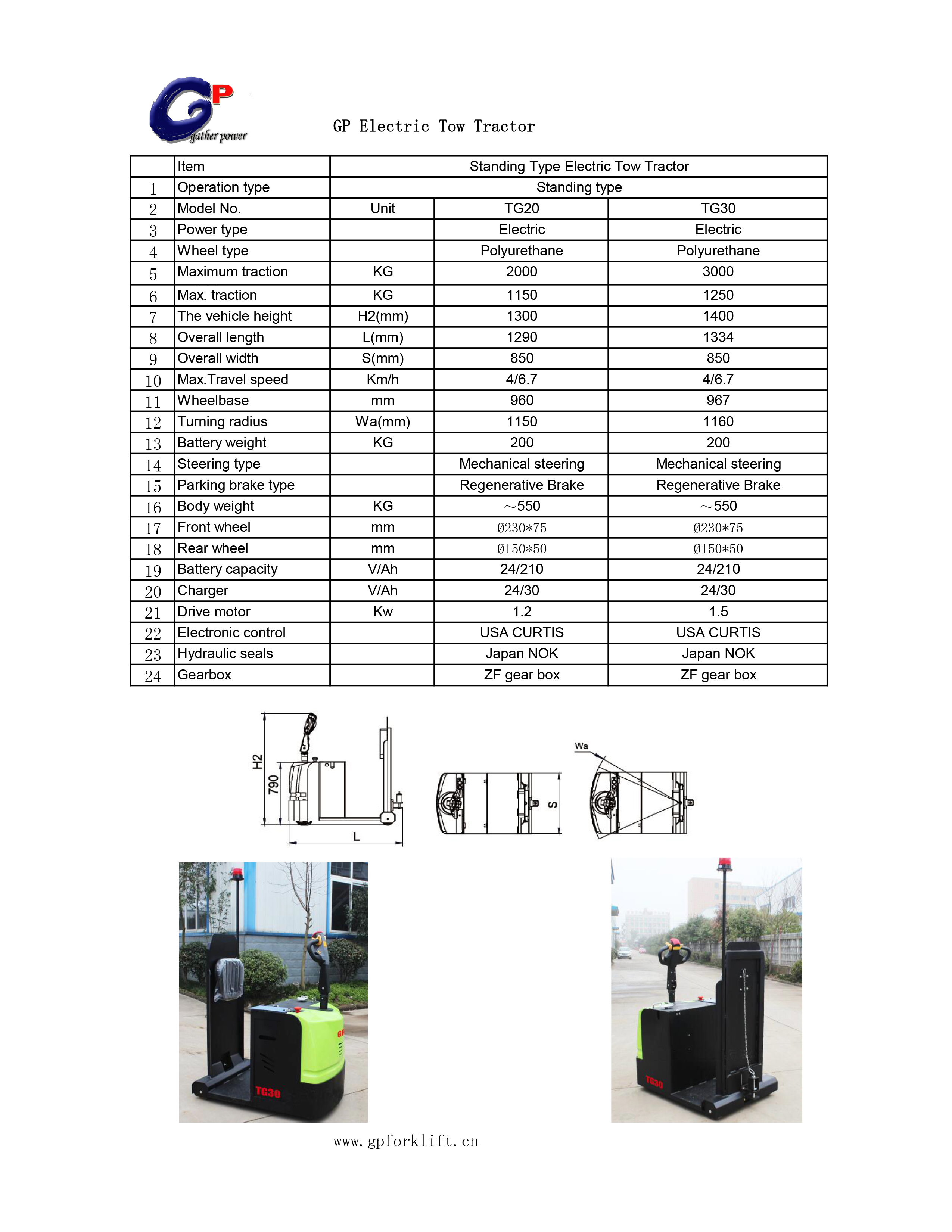 Trattore elettrico 2TON 3TON 4TON